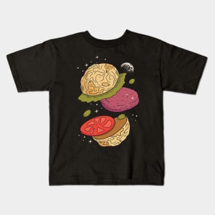 Flying Burger in Space Kids T-Shirt